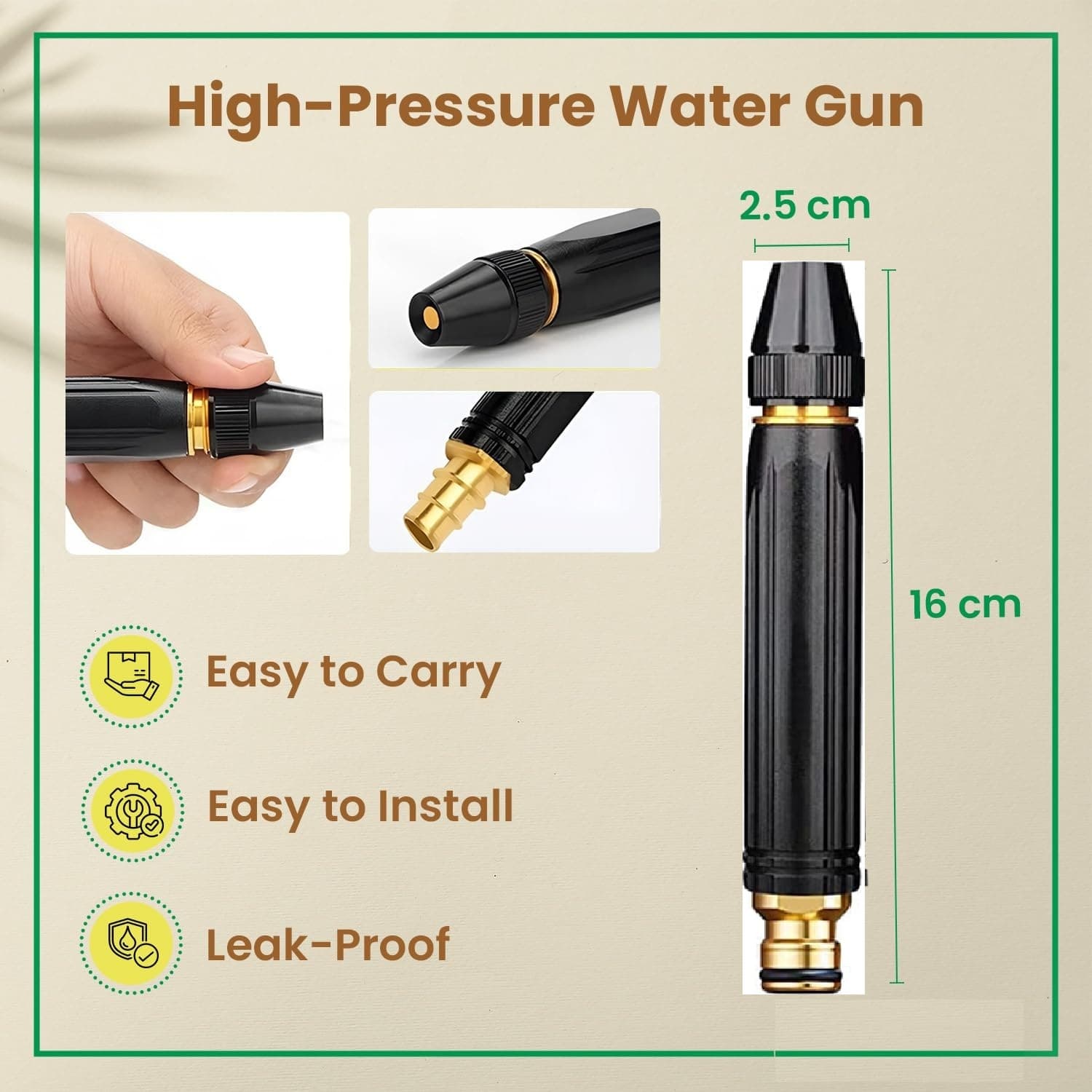 High-Pressure Adjustable Water Spray Gun Nozzle